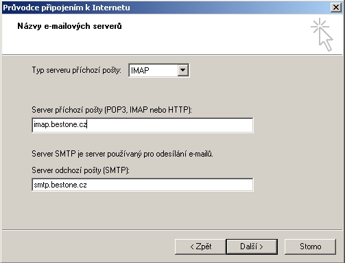 Nastaven protokol - Outlook Express